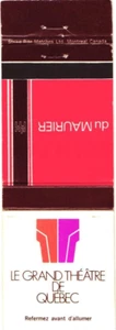 Quebec Canada Le Grand Theatre de Quebec du Maurier Vintage Matchbook Cover - Picture 1 of 2