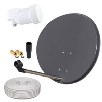 Digitale Sat Anlage Skymaster Spiegel Antenne Single 60cm LNB 0,1dB Full 3D HDTV