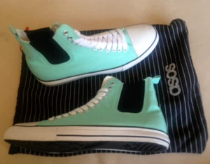 Asos hohe Sneaker Chuck Keds 44,5 UK 10 Herrenschuhe hellgrün Canvas Sportschuhe - Bild 1 von 8