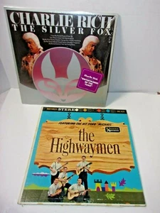 Charlie Rich The Silver Fox w/ shrink wrap & The Highwaymen Vinyl Record Lot - Picture 1 of 11