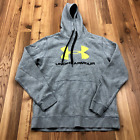 Under Armor Grey Logo Graphic Fitted Drawstring Hoodie Men's Size M