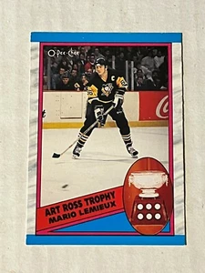 1989-90 O-Pee-Chee Mario Lemieux Art Ross Trophy #319 VG-EX - Picture 1 of 2