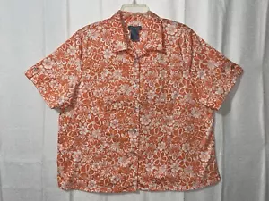 Koret Damengröße 24 W Melone orange weiß Blumen MOP Blume Knopfleiste sehr süß! - Bild 1 von 18