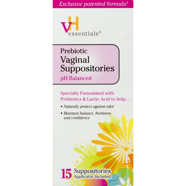vH essentials Prebiotic Vaginal Suppositories 15 Count