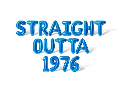 STRAIGHT OUTTA 1976 Letter & Number Balloon Banner - Birthday Party Decorations - Image 1 of 4