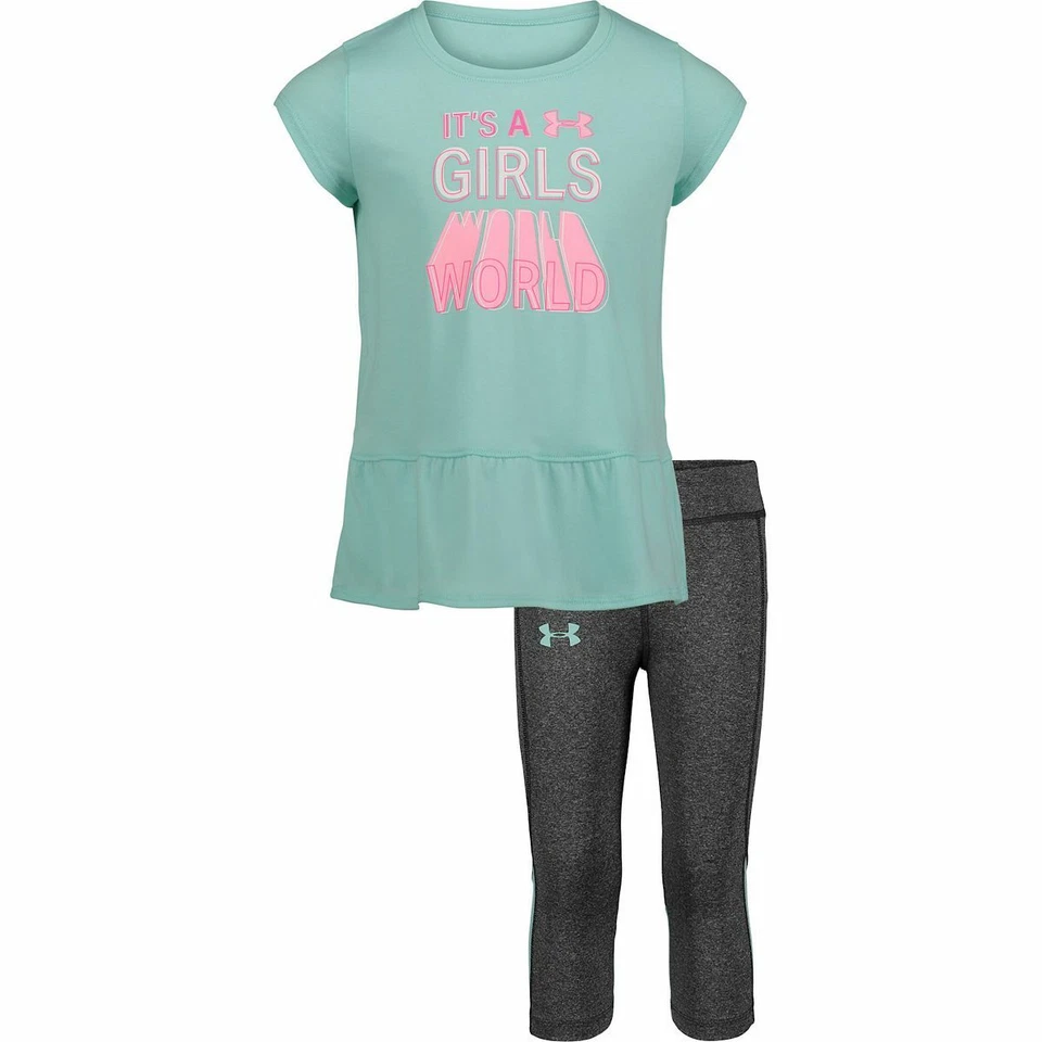 Nuevo conjunto de camisa y capri Under Armour para niñas pequeñas elige talla y color precio de venta sugerido por el fabricante $40 Foto 1 de 1