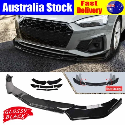 NEW Gloss Black Front Bumper Lip Spoiler Splitter Kit For AUDI A4 A3 S3 A5 Q3 Q5 - image 1 of 4