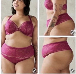 Torrid Größe 2 Fuchsia High Waist Spitzentanga Neu mit Etikett - Bild 1 von 5