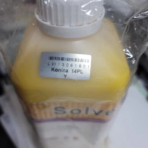 Solvent ink for Konica Minolta Printheads 14pl KM512/1024) 1 Liter Yellow - Picture 1 of 2