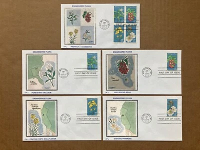 1979 15c Endangered Flora 1783-86 Western Silk Cachet FDC Master Set of 5 - Image 1 of 4