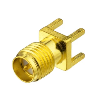 RP-SMA Jack female (male pin) thru hole PCB Mount with solder post RF Connector - Picture 1 of 3