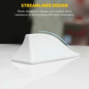 Universal Shark Fin Antenna Cover Car Trim Signal Radio AM/ FM Aerial White - Picture 1 of 11