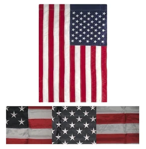 50x28 bestickt genäht amerikanische 50 Sterne Nylon Flagge 50"x28" Ärmel - Bild 1 von 7