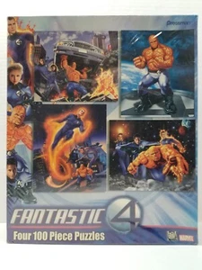 Fantastic 4 Puzzle Bundle Four 100 Piece Jigsaw Marvel Pressman 2005 Rare New - Picture 1 of 16