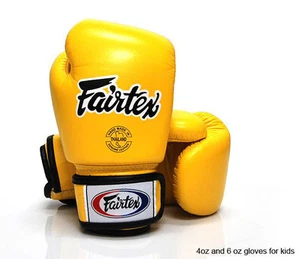 GENUINE Fairtex KIDS Boxing Glove TightFit Design Real Leather 7Days Made(4/6oz) - Picture 1 of 27