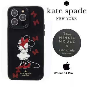 DisneyX KATE SPADE Minnie Mouse Red Bow Liquid Glitter Bows iPhone 14 PRO Case - Picture 1 of 9