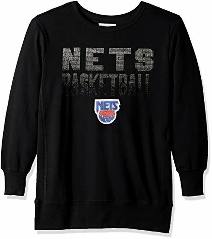 NBA New Jersey Nets Women's Showtime Pullover Sweater, Large, Black Cover