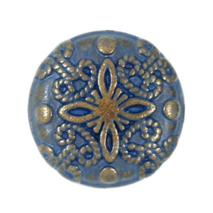 12 Pieces Flower Carvings Metal Shank Buttons. 18mm 11/16 inch Copper Blue - Picture 1 of 5
