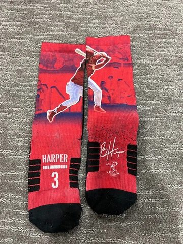 Bryce Harper MLB Philadelphia Phillies Crew Socks Fits shoe size 6 - 10 Cover