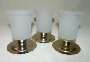 3 Vintage Home Interior Frosted White Hobnail Votive Cups w/Pegs - Picture 1 of 8