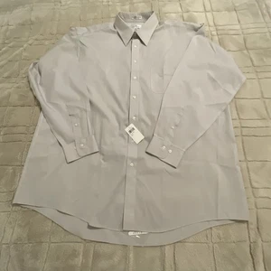 Enro Shirt Mens 19 Tall Sleeve 37-38 Vintage Button Down Gray New with DEFECTS - Picture 1 of 21