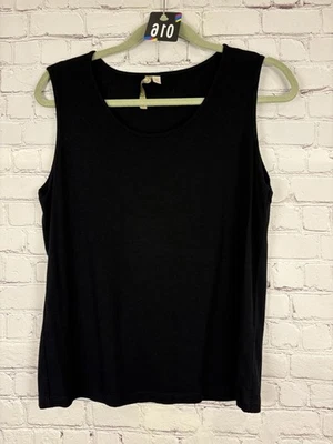 Cómoda camiseta sin mangas EE. UU. para mujer talla M negra modal elástica moderna minimalista Foto 1 de 4