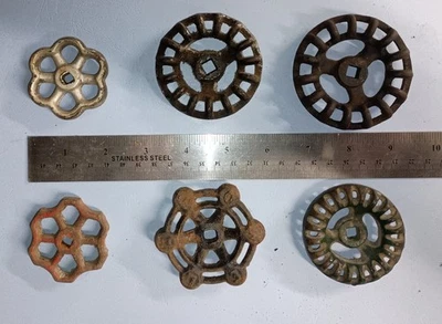 6 Manijas de grifo de agua vintage / válvula de vapor / perillas Steampunk / industrial Foto 1 de 3