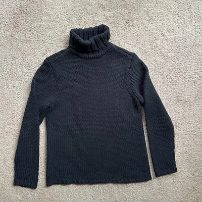 GAP Sweater Womens XL Turtleneck Chunky Knit Wool Blend Black Long Sleeve - Image 1 of 4