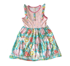 Matilda Jane Girls You and Me Dress Size 14 Pink Blue Floral Print 29041D Cotton - Picture 1 of 7