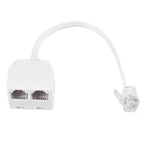 6P2C RJ11 wtyczka na gniazdo 2-drożny rozdzielacz telefonu konwerter kabel L6P35187 - Zdjęcie 1 z 7