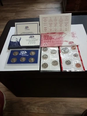 1999-S United States  50 State Quarter Set + 1999 Denver Coin Set & Quarter COA - Image 1 of 4