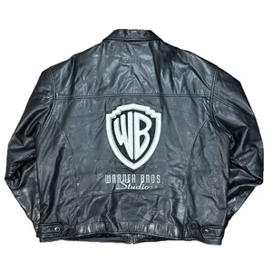 Vintage Warmer Bros Studios Lederjacke Herren XL Looney Tunes Full Zip - Bild 1 von 10