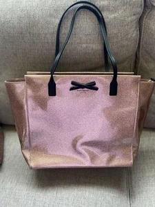 Borsa a tracolla grande Kate Spade Mavis Street oro rosa glitter - Foto 1 di 4