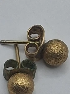 Vintage Ohrstecker goldfarben rund - Bild 1 von 2