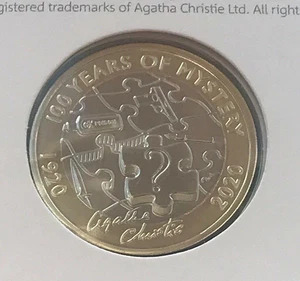 2020 Royal Mint Agatha Christie Two 2 Pound pound Coin BU BUNC - Picture 1 of 3