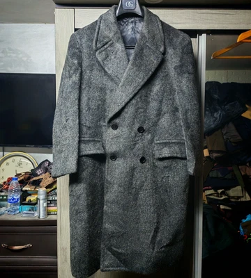 1950s vintage Alba classic Wool Mohair Llama double breasted over coat 46R XL - Photo 1/4