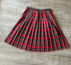 Falda midi plisada de lana pura escocesa tartán molino de lana de Edimburgo de colección 18 usada en excelente estado - Imagen 1 de 12