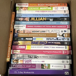 Exercise Workout DVD Lot | Variety Dance Total Body Toning Pilates Fitness - Foto 1 di 2