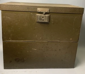 Yawman Erbe Schallplattentruhe Aufbewahrung Metall Vintage 10,5" hoch RAR - Bild 1 von 7