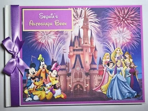 Personalised Disney autograph book, Mickey and princesses autograph book, gift - Picture 1 of 14