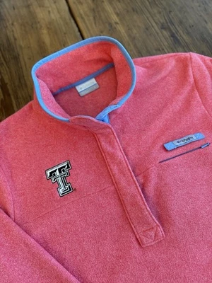 Pullover polar Columbia PFG para mujer 1/4 a presión Harborside TT (Texas Tech) logotipo Foto 1 de 4