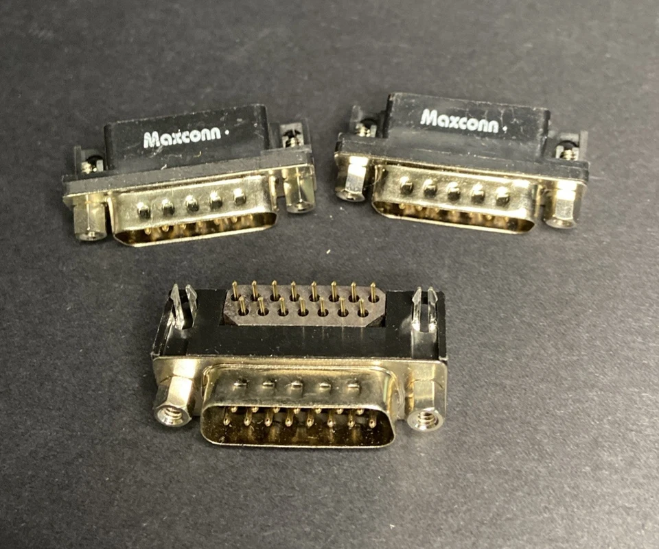 MAXCONN  D-Sub Connector 15-Pos PCB Right Angle MALE **NEW** Qty.3 - Image 1 of 1
