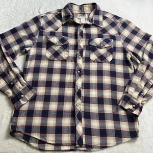 Duke Haband Pearl snap flannel shirt men’s size medium - Picture 1 of 8