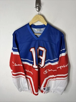 Camiseta deportiva vintage Champion Mesh #19 roja azul blanca para hombre pequeña Foto 1 de 4