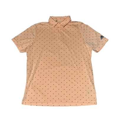 Camisa Polo Adidas Para Hombre Talla Grande Manga Corta Naranja Allover Pradera Golf AOP Foto 1 de 4