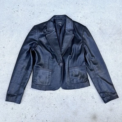 Куртка женская Alfani натуральная кожа черная размер средний 17x21 - Изображение 1 из 4