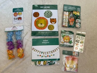 New Lot Of 92 Items Birthday Decorations- Zoo, Jungle, Lion, Safari, Wild Things - Image 1 of 4