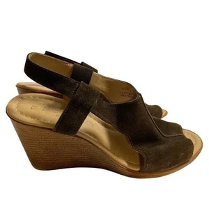 Barbara Barbieri Italy Chocolate Suede Leather Wedge Sandals Shoes size  9 - Picture 1 of 10