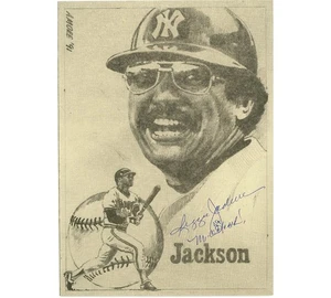 Reggie Jackson Signed New York Yankees Unframed 5x7 Artwork with "Mr. October" - Picture 1 of 2