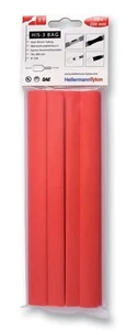 HELLERMANNTYTON Tiub Pengecutan Haba Merah 12 x 200mm Nisbah Pengecutan 3:1 (10 - Picture 1 of 1